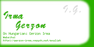 irma gerzon business card